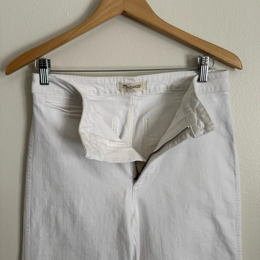 Madewell Emmett Wide Leg Crop Jeans in Tile White High Rise Women's Size 28 - Picture 7 of 12